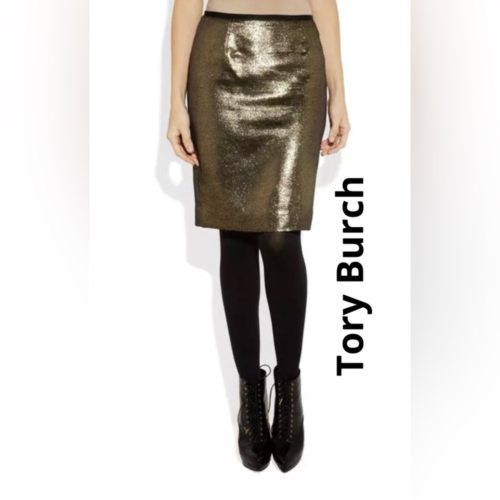 Tory Burch Black/Copper Skirt. Size 6. Retails $325. New!